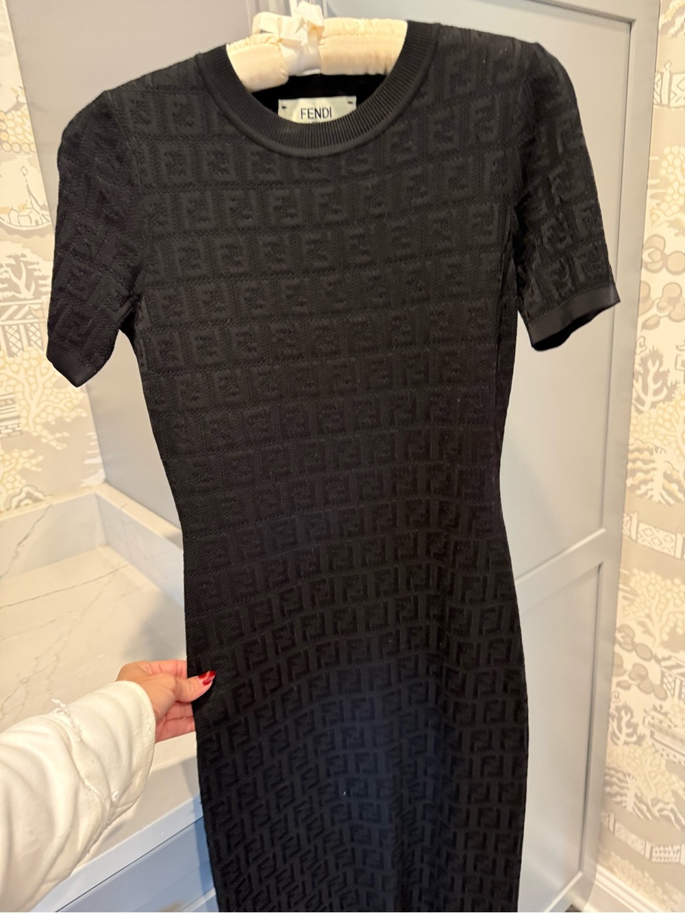 Fendi Black FF Jacquard Knit Midi Dress. Never worn! Size 36 (US size 2)